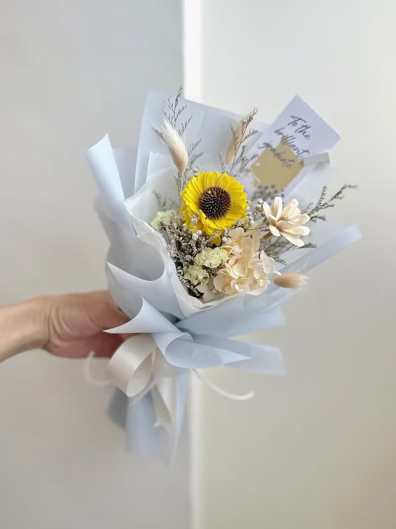 向日葵花束 畢業花束 太陽花花束 乾燥花 花束 永生花
