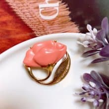 【西洋古董飾品】Avon掐絲霧金牽牛花 粉紅美 精緻禮物胸章胸針