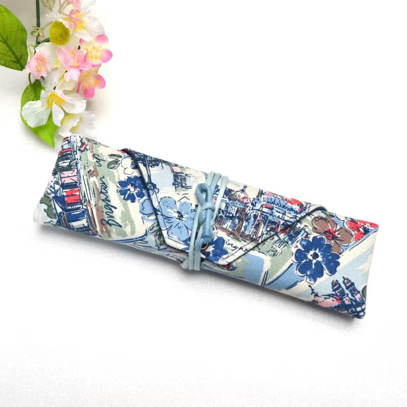 花都餐具包/筆收納袋 餐具套 手作 簡單 帆布 收納 環保 方便