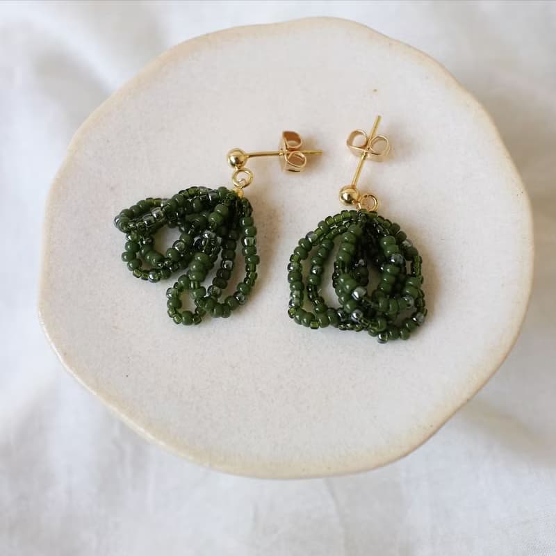 串珠耳飾_海葡萄/beading earing