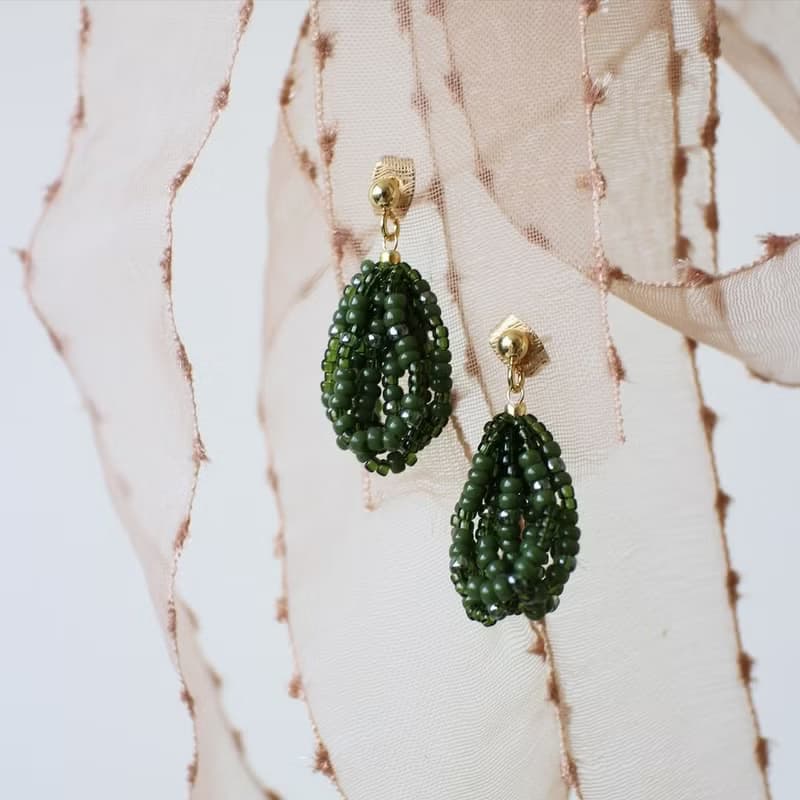 串珠耳飾_海葡萄/beading earing