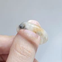 【親翠】天然翡翠 三花特殊款美手指鐲18號戒圈 畢業禮物