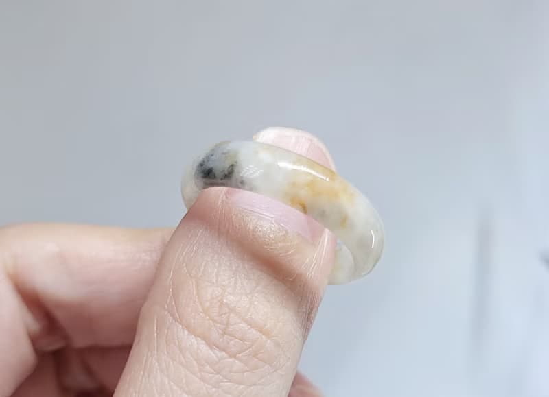 【親翠】天然翡翠 三花特殊款美手指鐲18號戒圈 畢業禮物