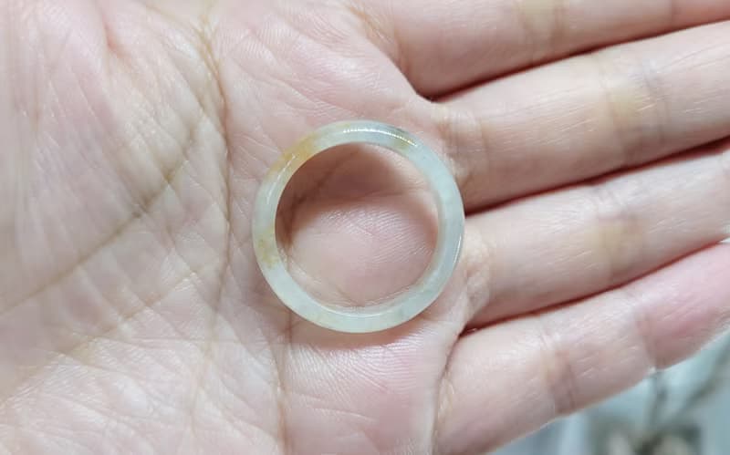 【親翠】天然翡翠 三花特殊款美手指鐲18號戒圈 畢業禮物