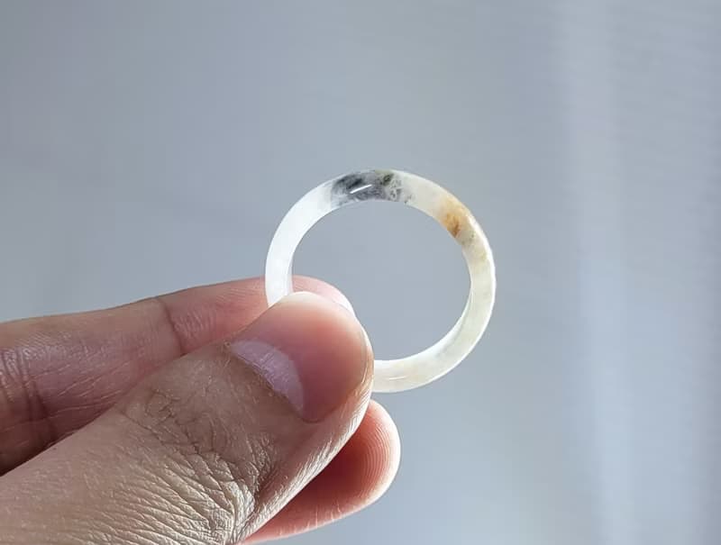【親翠】天然翡翠 三花特殊款美手指鐲18號戒圈 畢業禮物