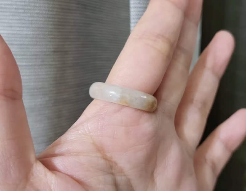 【親翠】天然翡翠 三花特殊款美手指鐲18號戒圈 畢業禮物