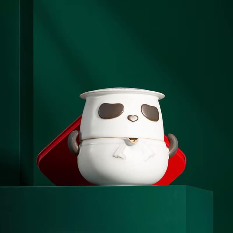 中國熊貓功夫茶具便攜茶杯帶包