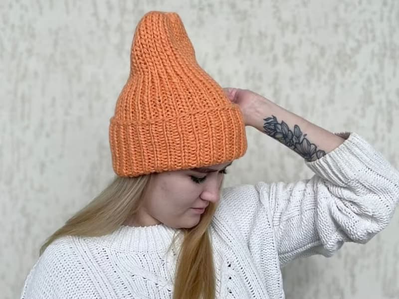 Warm handmade knitted hat | レディース帽子
