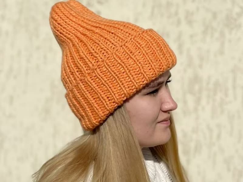 Warm handmade knitted hat | レディース帽子