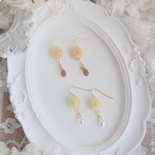 紫式 細工花劍菊耳飾 黃色系