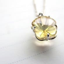 黃水晶 925純銀【金色小花朵】十一月誕生石 招財 交換禮物