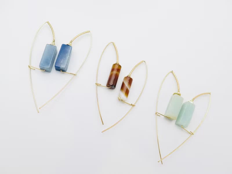 COLE COOL型格藍色天然石14kgf種子系列耳環