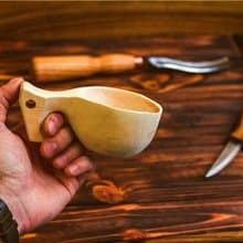 DIY 手作雕刻材料包-北歐 Kuksa 木杯 (長柄鑿刀.椴木)