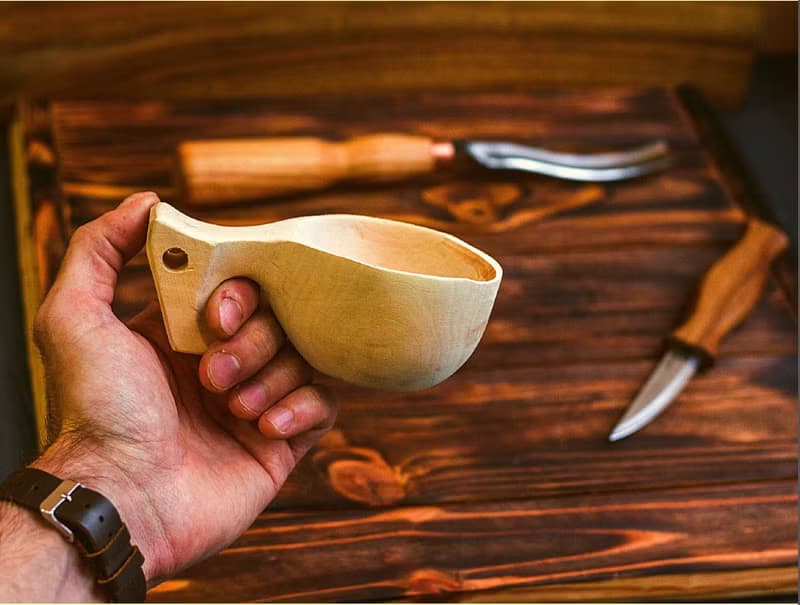 DIY 手作雕刻材料包-北歐 Kuksa 木杯 (長柄鑿刀.椴木)