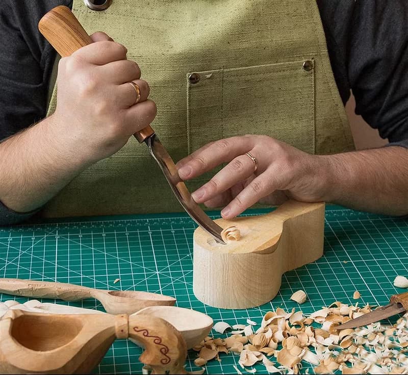 DIY 手作雕刻材料包-北歐 Kuksa 木杯 (長柄鑿刀.椴木)