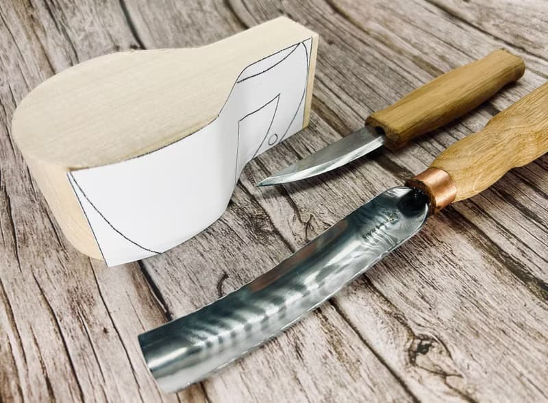 DIY 手作雕刻材料包-北歐 Kuksa 木杯 (長柄鑿刀.椴木)