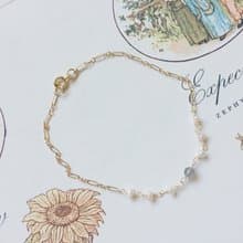 Enko | 探索地底皇室 魚子珍珠 拉長石 14K包金 手鍊