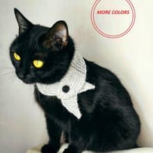 Scarf for pet Fish cat collar Pet cowl Hand knit neck warmer neck accessories