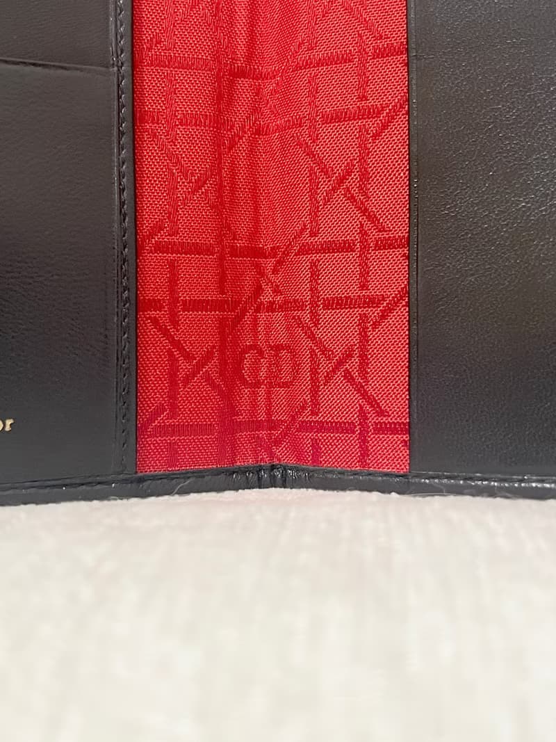 Dior稀有菱格黑色紅色內里CD花紋卡片套夾小錢包 日本中古vintage
