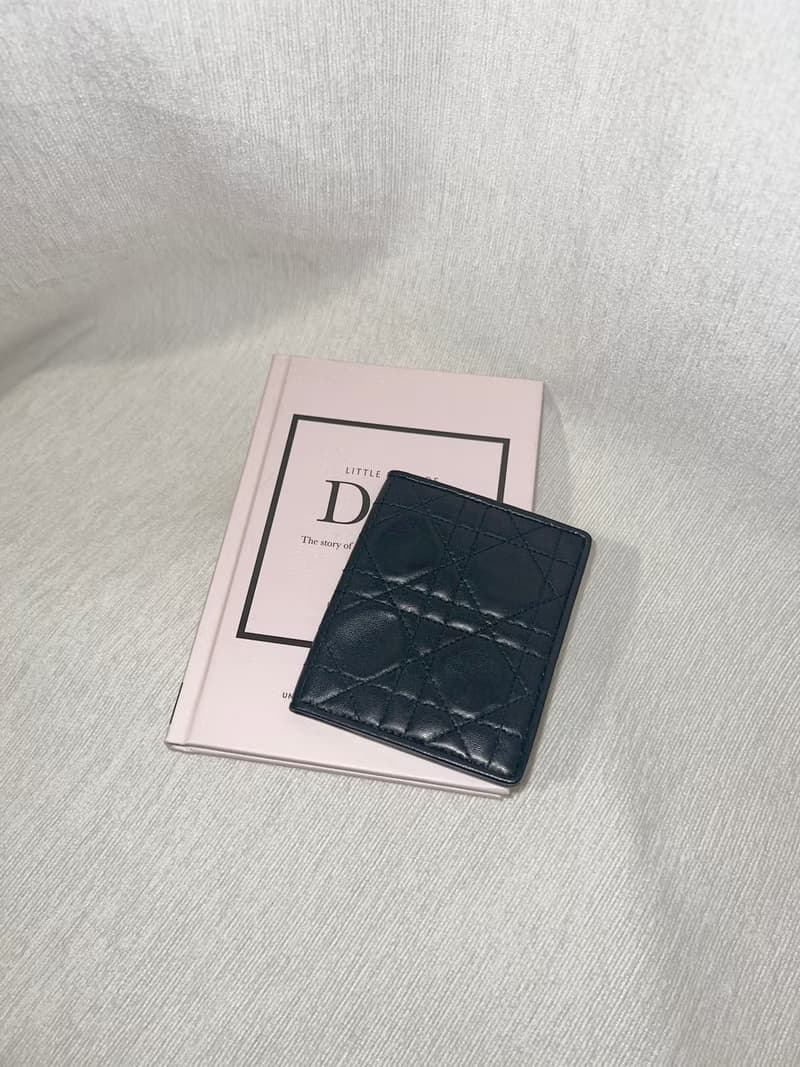 Dior稀有菱格黑色紅色內里CD花紋卡片套夾小錢包 日本中古vintage