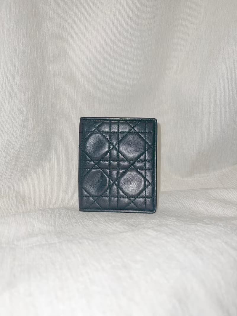 Dior稀有菱格黑色紅色內里CD花紋卡片套夾小錢包 日本中古vintage