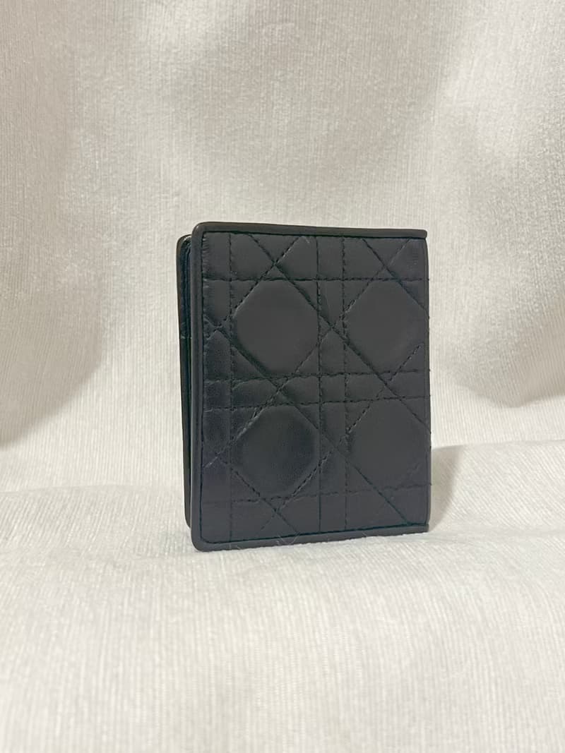 Dior稀有菱格黑色紅色內里CD花紋卡片套夾小錢包 日本中古vintage