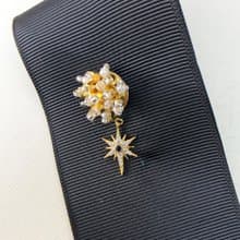 和風珍珠胸針手工訂作 小宇宙胸針 星星別針 珍珠胸針 情人節禮物