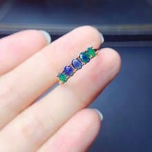 Black Opal Ring, Natural Opal Ring, Genuine Opal, Opal Silver Ring, Opal Jewelry