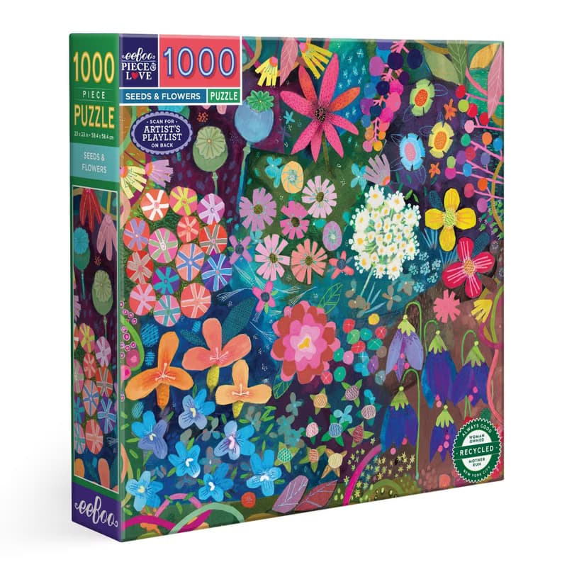 eeBoo 1000片拼圖 - Seeds & Flowers 種籽與花兒