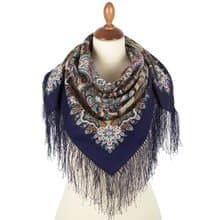 Authentic Pavlovo Posad Russian Shawl Scarf Soft 100% Wool 89x89 cm 1850-14