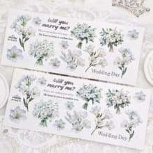 :White Bouquet: Matte Transparent sticker