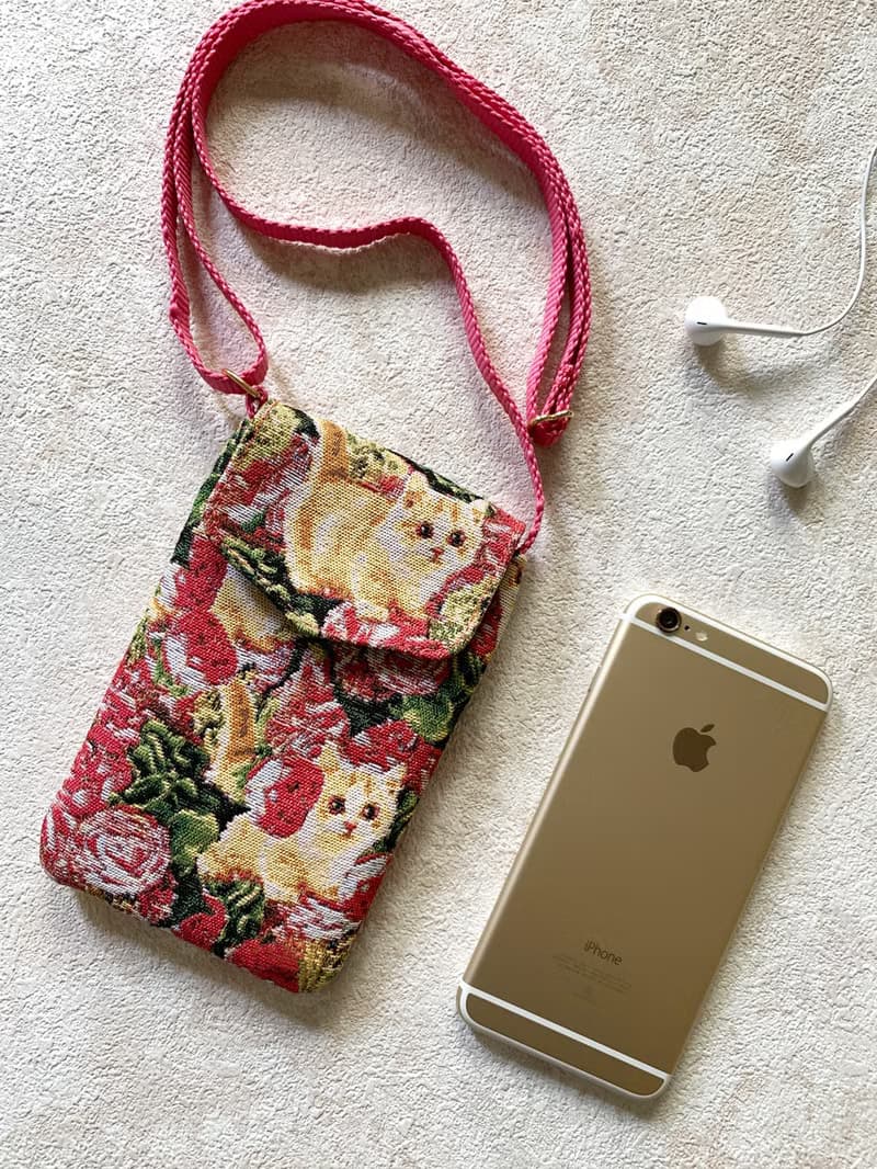 手機袋S  防潑水 平織緹花   躲貓貓 iphone12  斜背