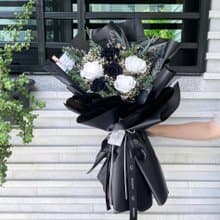黑玫瑰花束 畢業花束 永生花 情人節 七夕 乾燥花 求婚 父親節