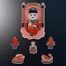 灶王爺冰箱貼 手繪卡通磁力貼