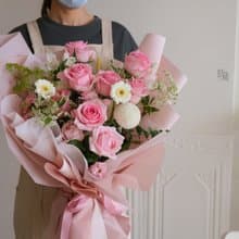 粉紅佳人 寶貝粉玫瑰 鮮花花束/限台中地區