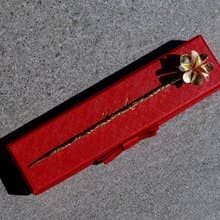 【訂製】幸運草髮簪|髮髻|黃銅|純手工|手作|Hairpin|禮物