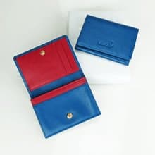 Navy Blue & Red Trim: Mini Purse / Cow Leather