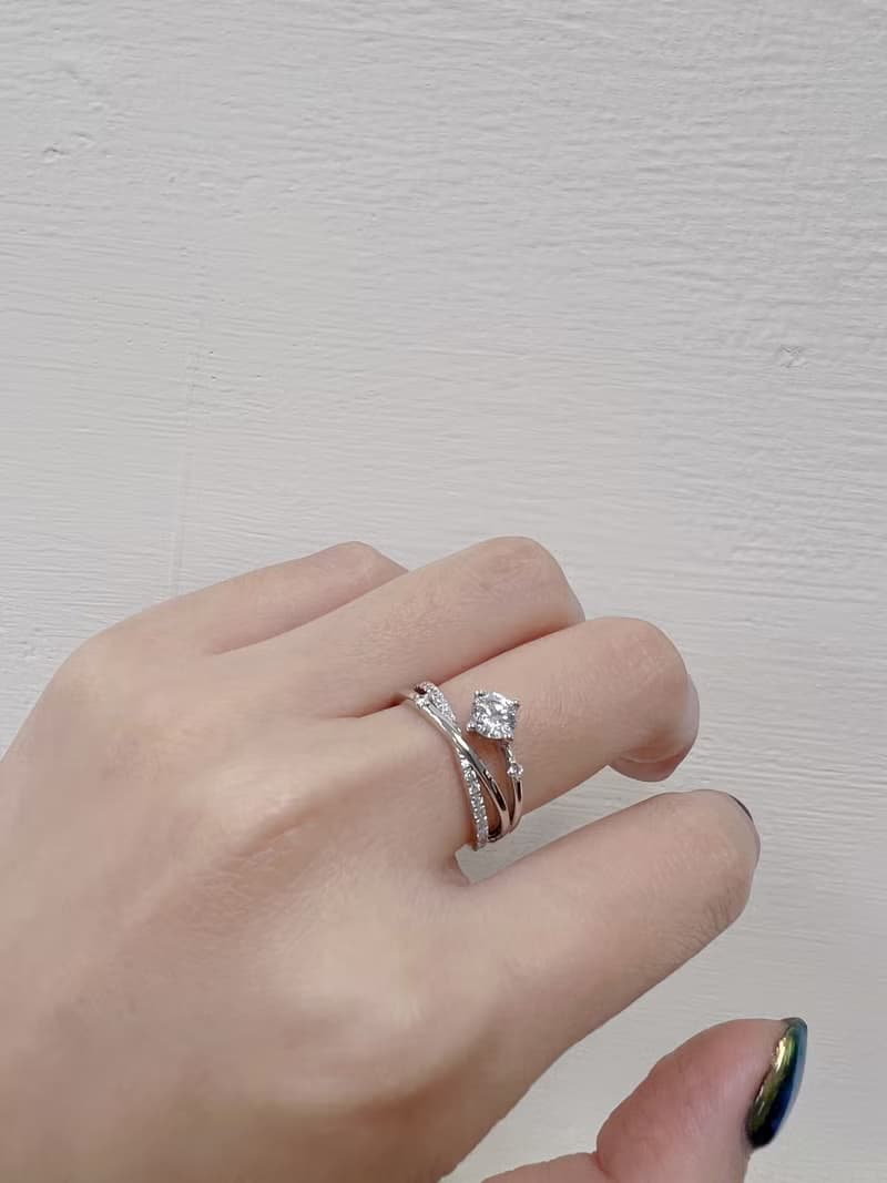 【求婚戒指】Meteor 許願 • 純銀戒指厚鍍18K金・結婚鑽戒