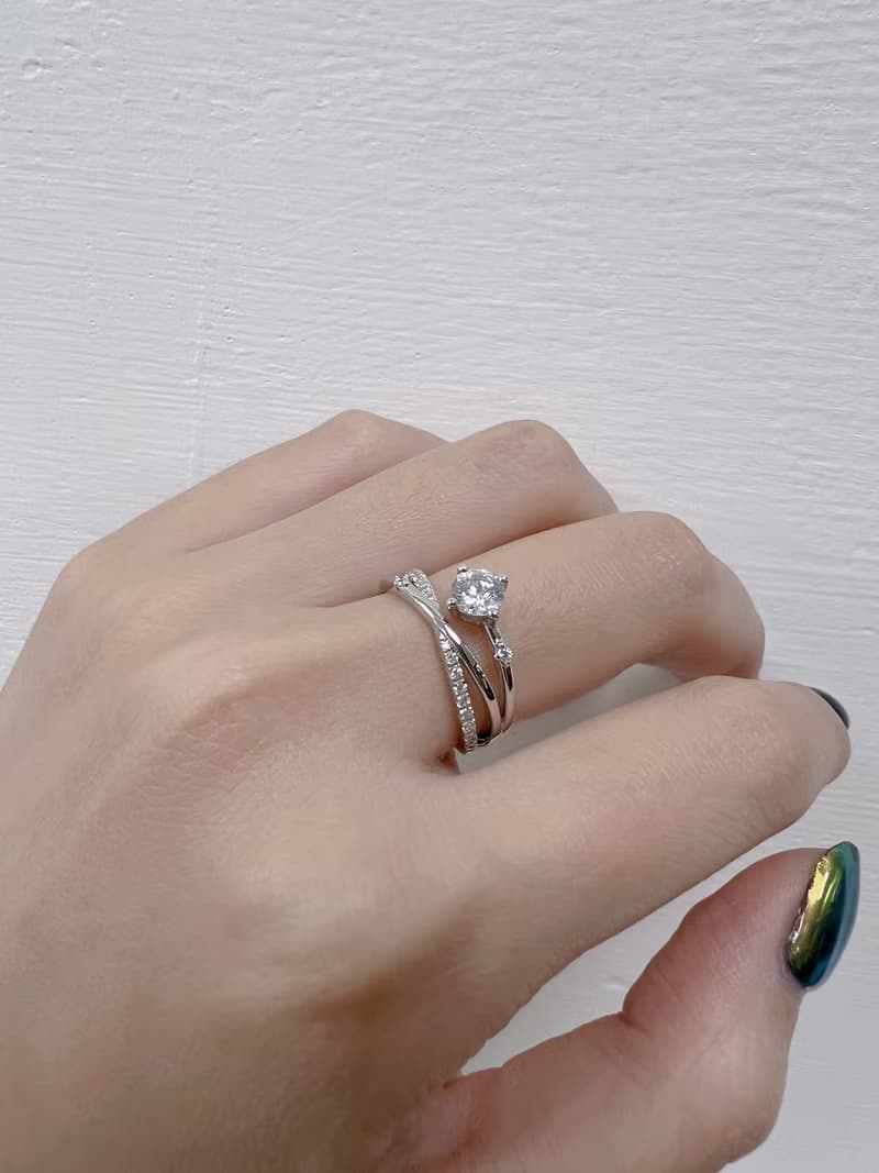 【求婚戒指】Meteor 許願 • 純銀戒指厚鍍18K金・結婚鑽戒