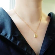 【金色耶誕】-金色咖啡豆- 復古黃銅項鍊 手作飾品