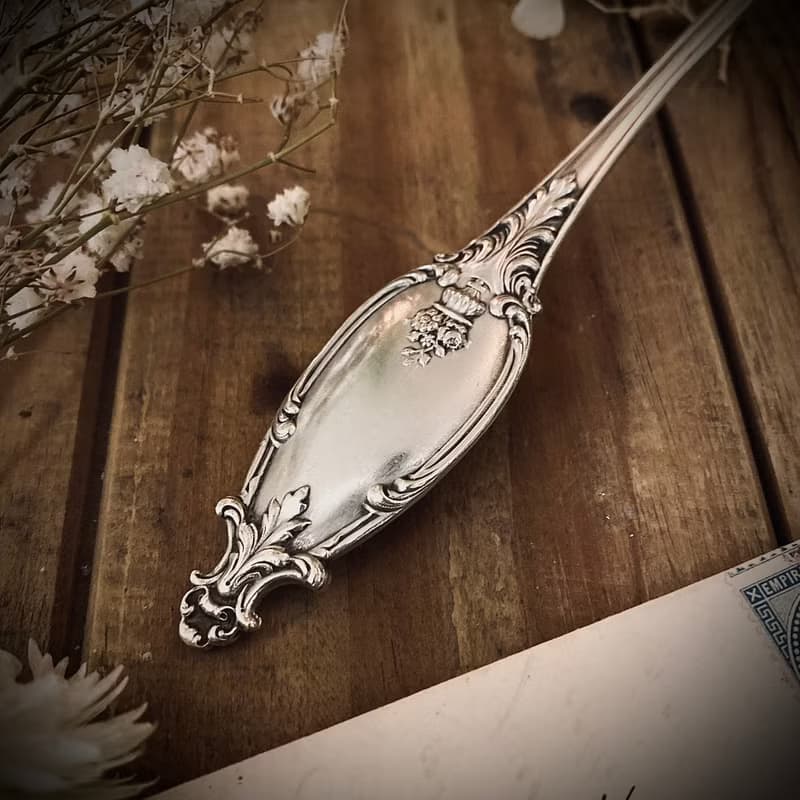 法國路易16風格 古董純銀湯勺