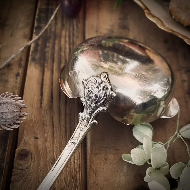 法國路易16風格 古董純銀湯勺