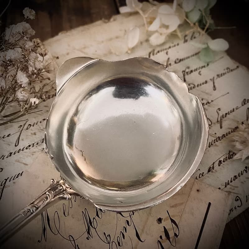 法國路易16風格 古董純銀湯勺