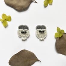 | 茷 | 耳針 | #210 | 手刺繡重疊愛心耳環