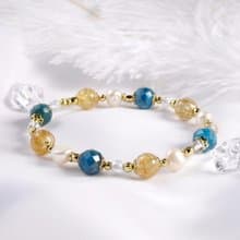 巴洛克舞會 | A120磷灰石鈦晶珍珠手鍊