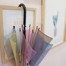 2入組【韓版夢幻透明彩虹直自動傘】長傘 透明傘 雨傘推薦 彩虹