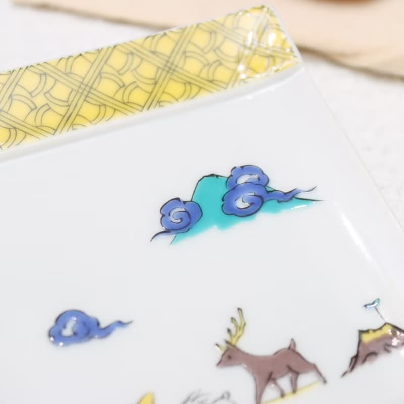 【九谷燒】青郊窯神話故事長盤-金太郎