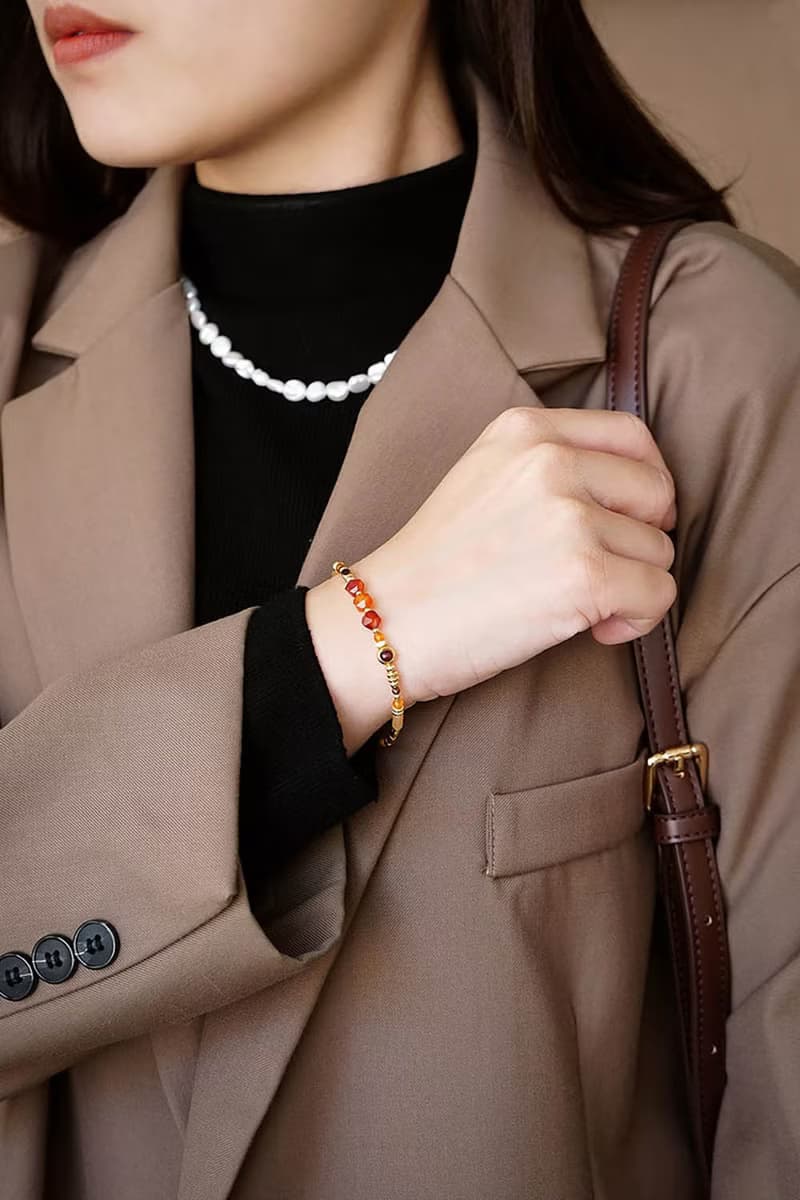 開運 健康 x 紅瑪瑙 石榴石 黃玉 黃水晶 磁扣【星空浩瀚】手鍊