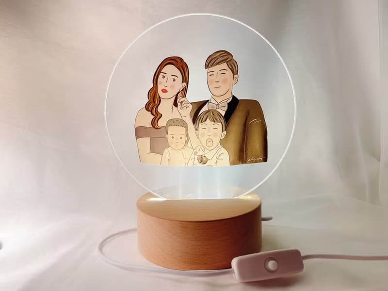 //加購商品// 似顏繪 壓克力情境夜燈