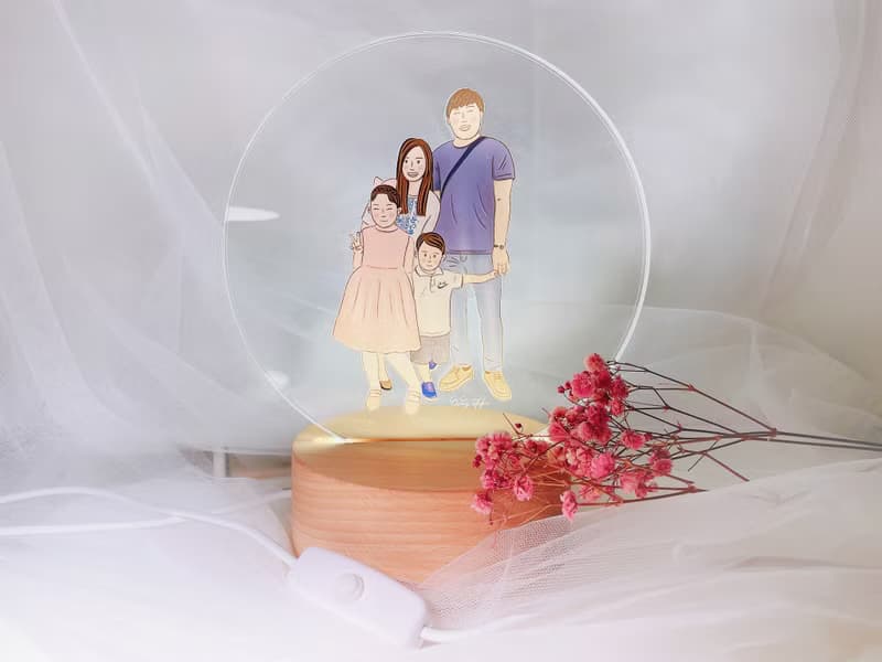 //加購商品// 似顏繪 壓克力情境夜燈